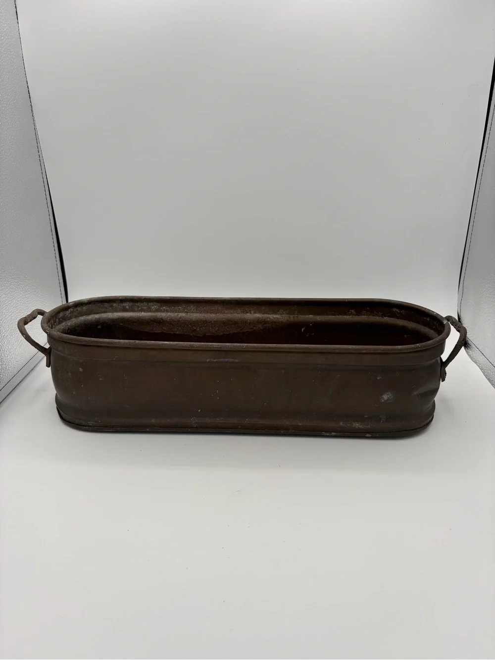 MCM Brown Metal Planter Tray
